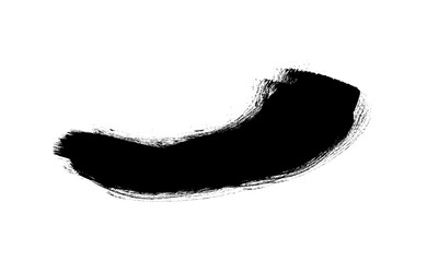 Dark Ink brush stock isolated on transparent background, PNG file