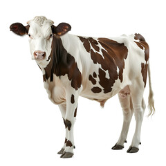 Young calf standing with a soft expression, detailed fur, isolated on a white background