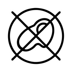 Meat-Free Symbol Prohibiting Meat Consumption in Minimalistic Style  