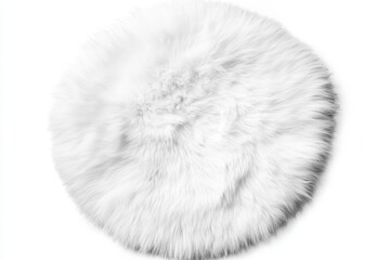 Fluffy white circular rug. Soft, plush, and cozy. Perfect for adding a touch of elegance to any room