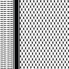 Black and whited pattern keffiyeh palestine scarf design