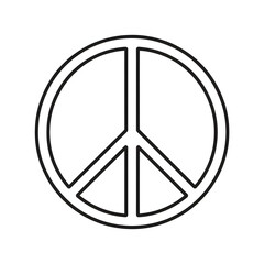 line art peace symbol with star coloring page 