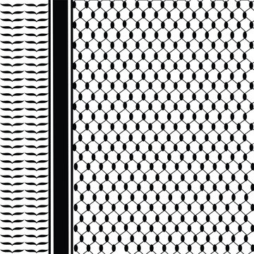 Black and whited pattern keffiyeh palestine scarf design
