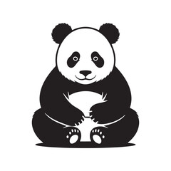 Panda silhouette icon. Vector illustration eps 10
