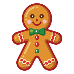 Christmas gingerbread cookies clipart on white background 