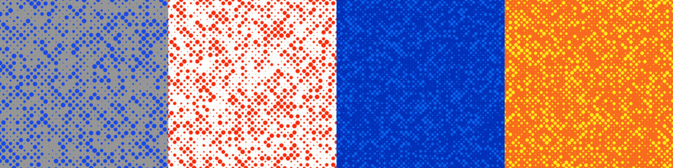 Abstract random halftone dot pattern set