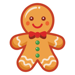 Obraz premium Christmas gingerbread cookies clipart on white background 