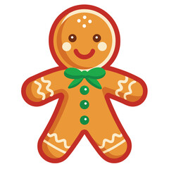 Obraz premium Christmas gingerbread cookies clipart on white background 