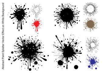 Fototapeta premium Abstract Paint Splatter Effect Vector on White Background
