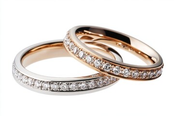 Elegant diamond-studded wedding bands