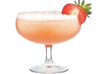 Isolated Photo Of Strawberry Cocktail With Transparent Background