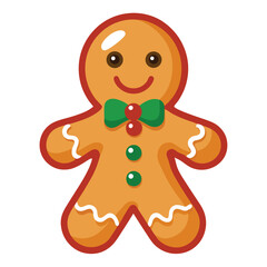 Christmas gingerbread cookies clipart on white background 