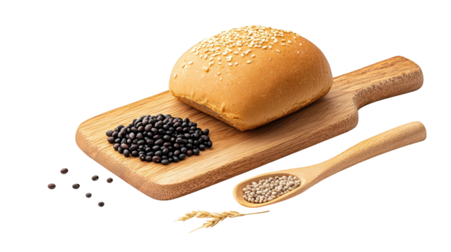 Rustic wooden cutting board, kitchen essential for food preparation and culinary crafts