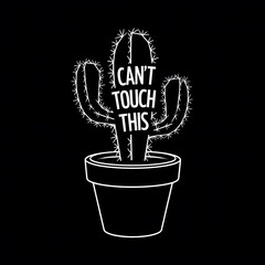 cactus in a black pot on a black background