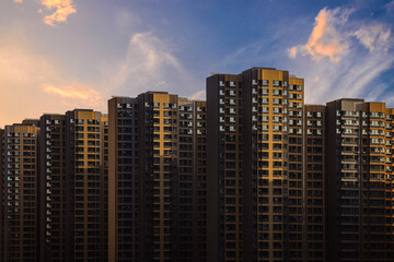 sunset over the city