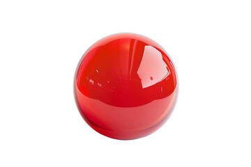 A glossy red sphere floats against a solid black void, reflecting light with smooth, subtle gradients and depth