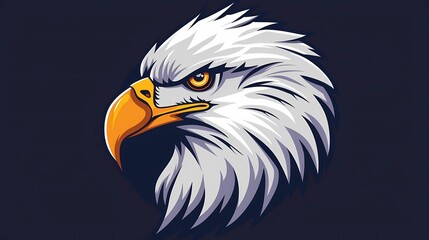 Obraz premium An eagle mascot logo vector illustration on dark background, Generative AI illustrations.