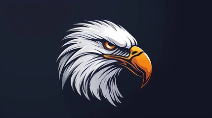 Fototapeta premium An eagle mascot logo vector illustration on dark background, Generative AI illustrations.