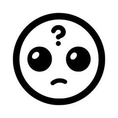 Fototapeta premium confused face emoji with large eyes and question mark 