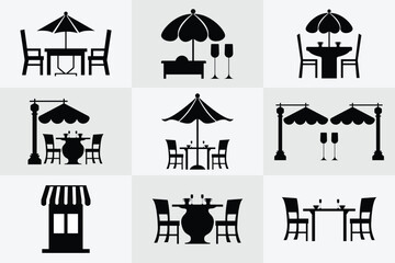 Restaurant table set icon vector illustration silhouette symbol design