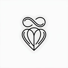 line art heart icon vector illustration coloring page 