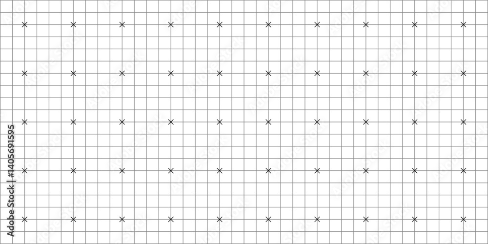 Fototapete Square grid texture, grid line paper sheet with crosses, blank grid sheet for technology, drawing and architecture draft, texture of square graph paper, notebook pattern