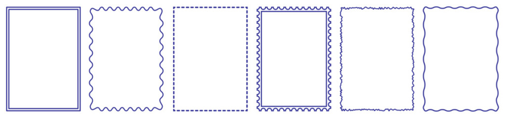 Frames decoration for greeting cards, hand drawn borders set