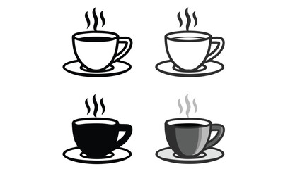 Tea and coffee cup set icon