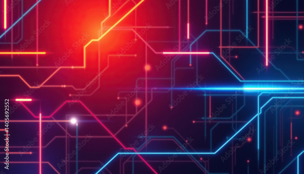 Poster vibrant network of interconnected lines glows with digital energy symbolizing connectivity and futur