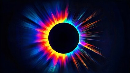Black Sphere with Rainbow Rays

