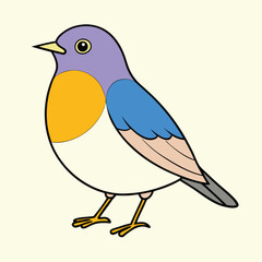 American Robin Vector Art Illustration | Colorful Robin Bird Design