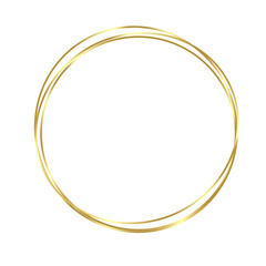 Gold frame circle random shape object for isolated on white background