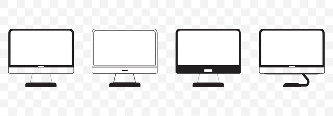 Computer icon vector illustration. computer monitor sign and symbol on Transparent Background. EPS 10.