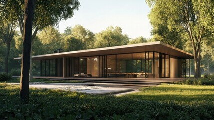 Obraz premium Modern architecture showcasing a 21st-century design house