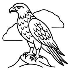 Vector art illustration of a hawk