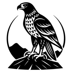 Vector art illustration of a hawk