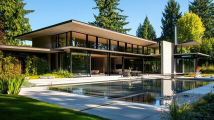 Fototapeta premium Modern architecture showcasing a 21st-century design house
