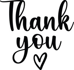 Obraz premium Thank you typography design on plain white transparent isolated background for card, shirt, hoodie, sweatshirt, apparel, tag, mug, icon, poster or badge