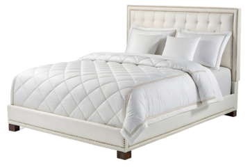 Soft Hypoallergenic Down Alternative Duvet Insert on a Made Bed.