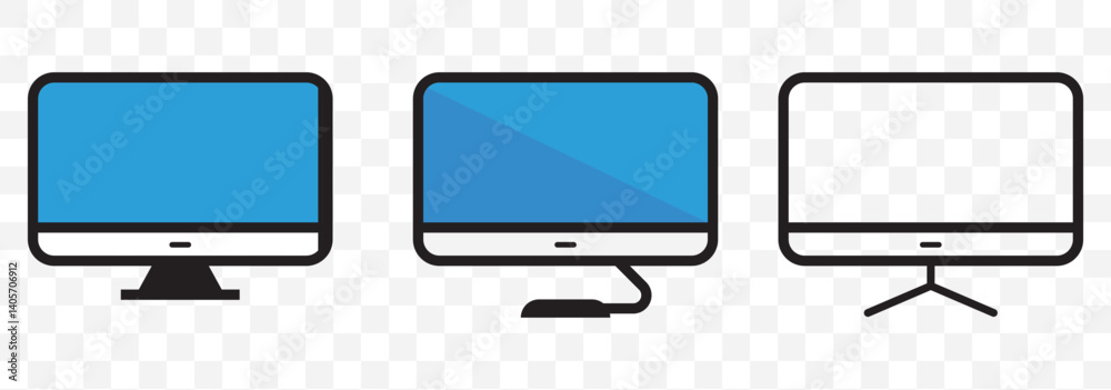 Poster monitor icon design vector template computer display isolated icon on transparent background. eps 10