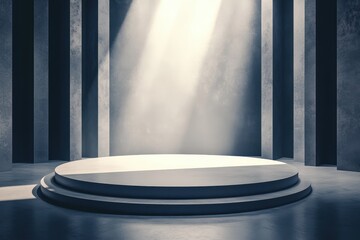 Vacant Fashion Show Stage - 3D Illustration of an Empty Podium with Dramatic Lighting