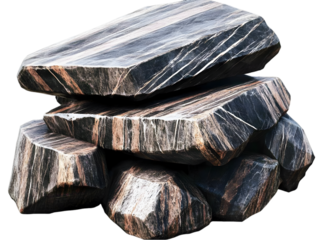 Isolated Rocks Stacked on a Transparent Background Photo