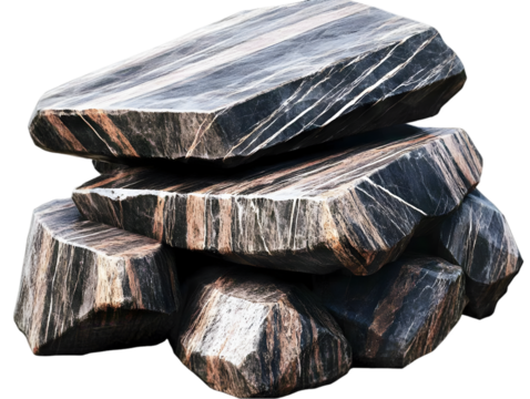 Isolated Rocks Stacked on a Transparent Background Photo