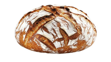 Isolated Round Bread Loaf Photo with Brown Crust on Transparent Background