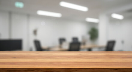 Warm Wood, Blurred Office: A Moment of Calm AI Generated