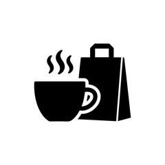 Coffee Cup with Steam and Delivery Bag Representing Beverage Delivery