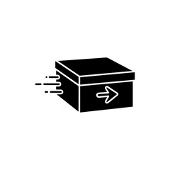 Pizza Box with Delivery Symbol on the Side Symbolizing Pizza Transport