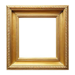 Fototapeta premium Blank gold frame Isolated on white Background