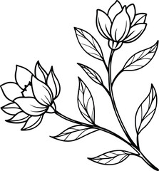 Floral with Branch Line Art Vector Design for Elegant Creations