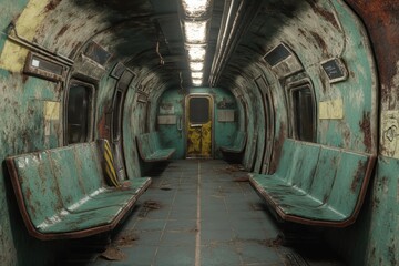 Urban Underground Shelter: Safe Haven for Fallout with Tunnel-like Features and Subway Aesthetics